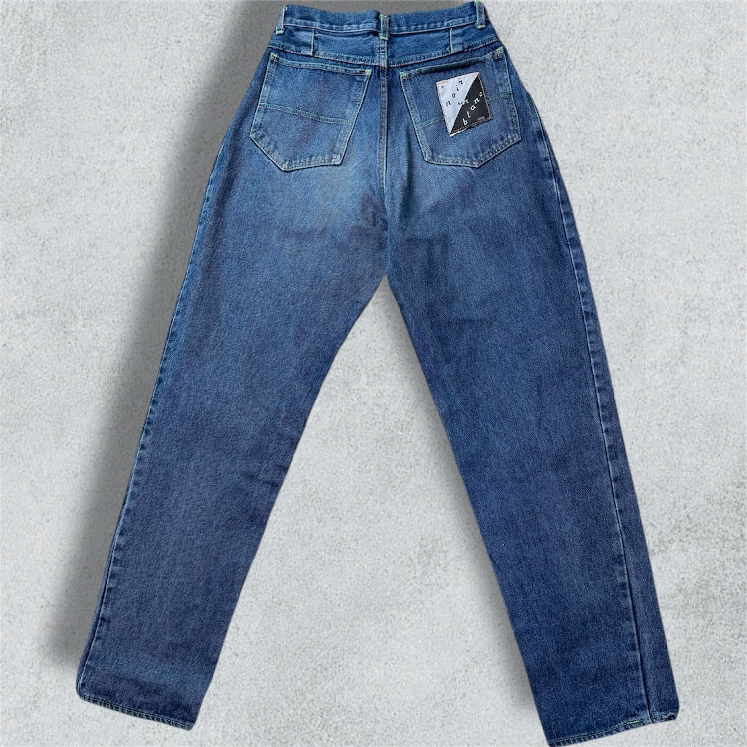 High Waist Jeans With Embroidery – Noir sur Blanc Paris - NABE vintage