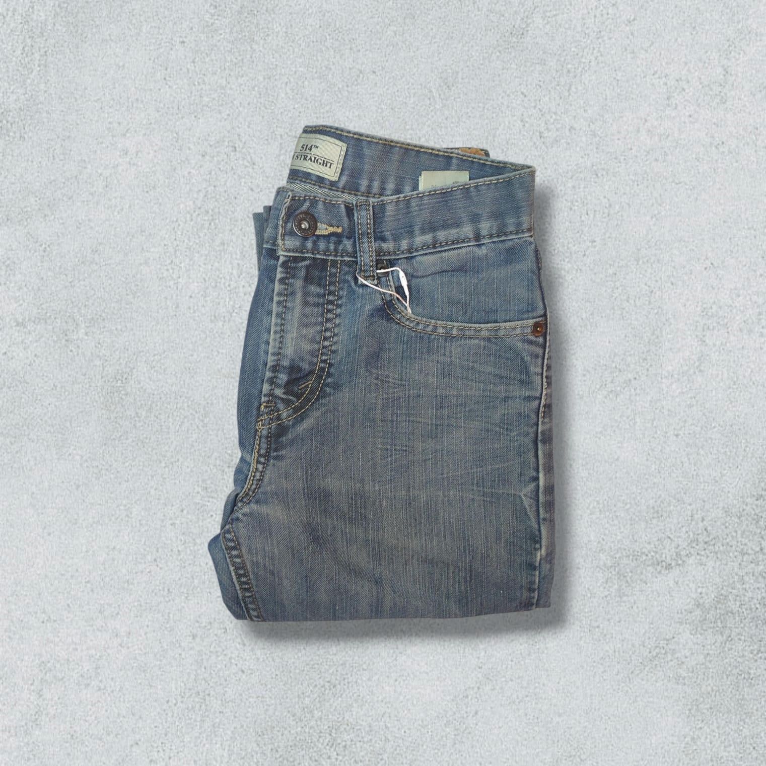Levis 514 Slim Straight Boys Blue Denim Jeans - NABE vintage