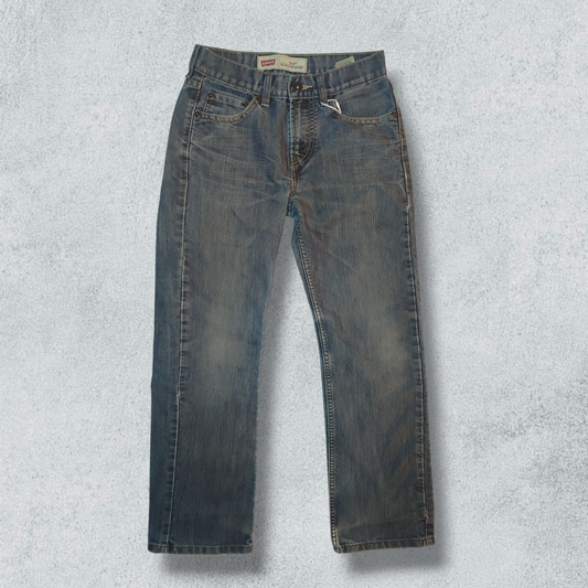 Levis 514 Slim Straight Boys Blue Denim Jeans - NABE vintage