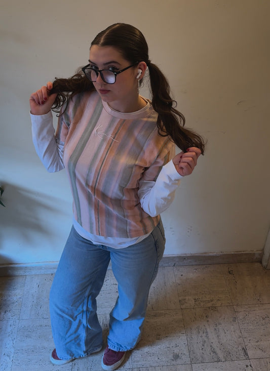 Karl Kani Multicolor Stripped Shirt (L) - NABE vintage