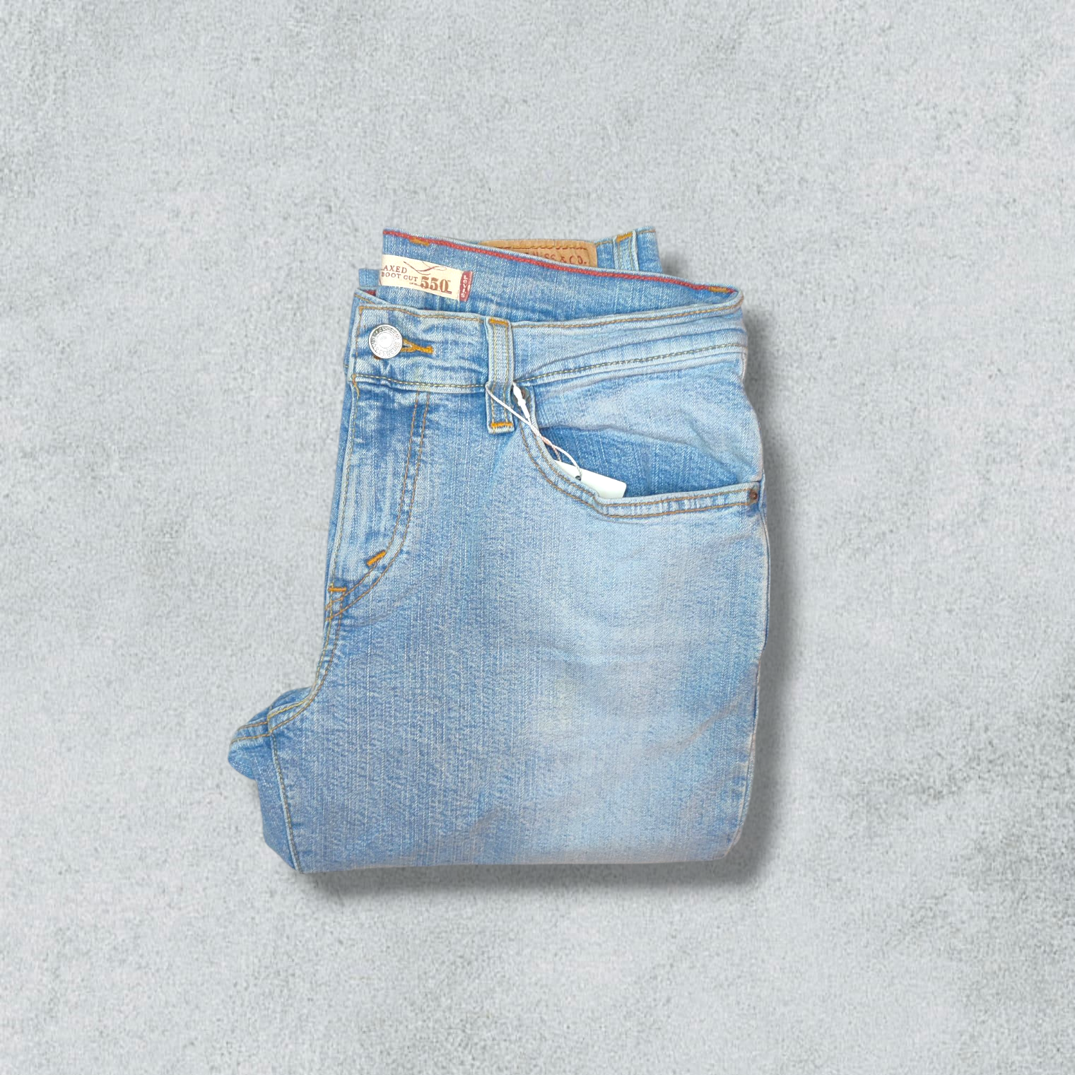 Levis 550 Relaxed Fit / Light High Waist Stretch Denim Bootcut Jeans - NABE vintage