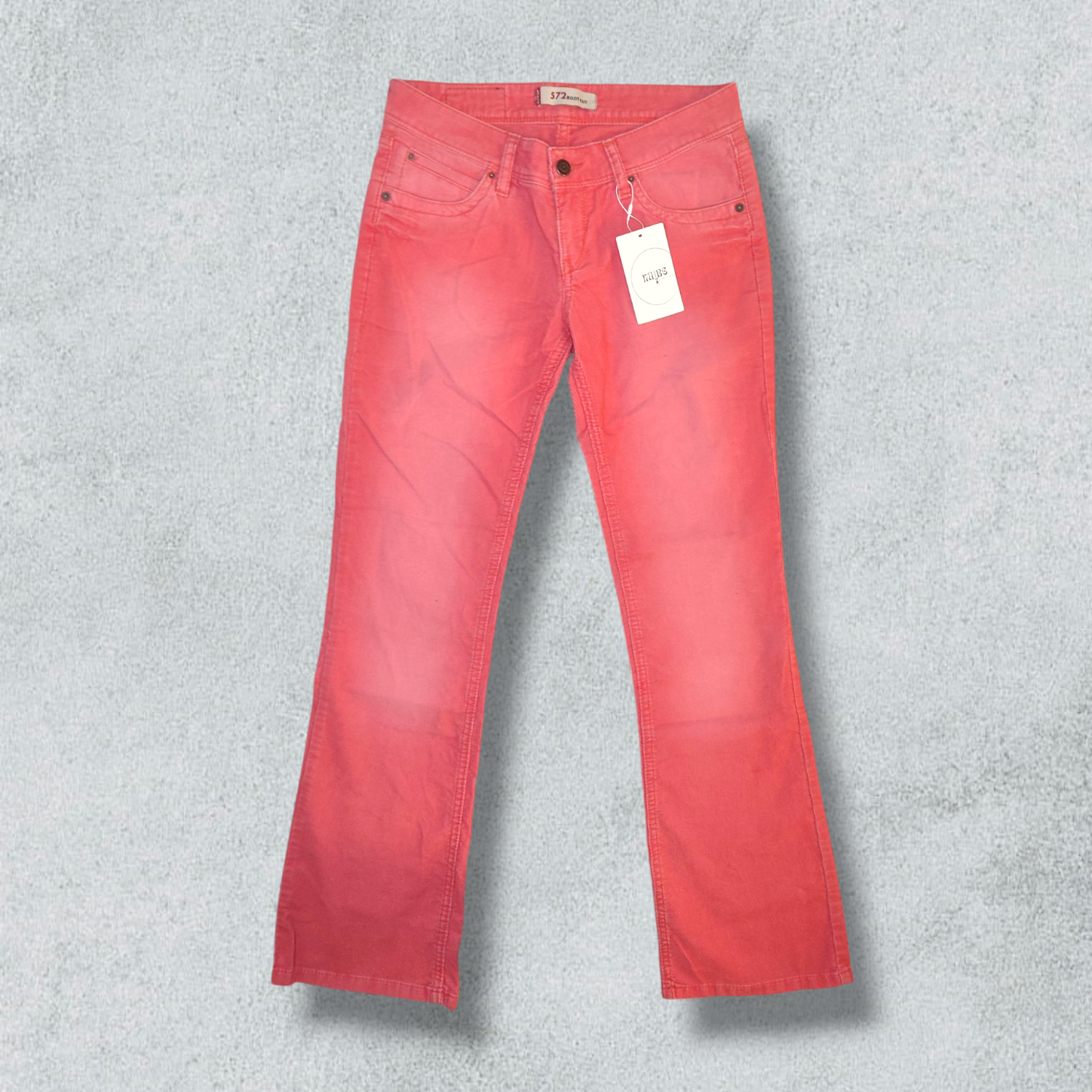Genuine Levi's Pink Corduroy Women's Pants  572 BOOT CUT - NABE vintage