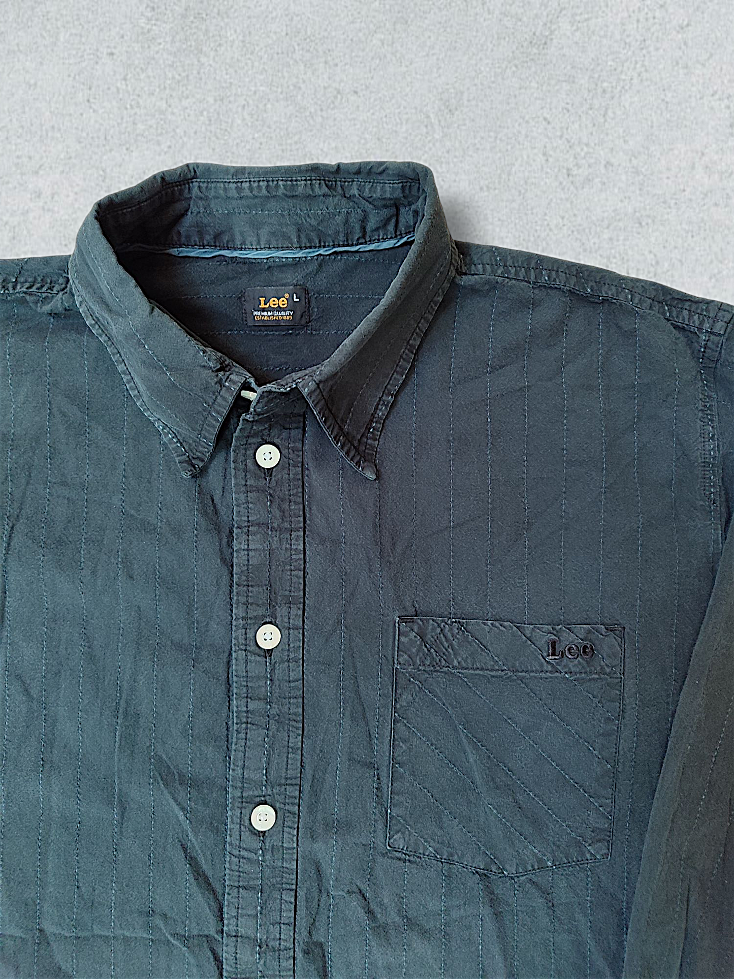 Lee Black Long Sleeve Shirt with Striped Stitching
