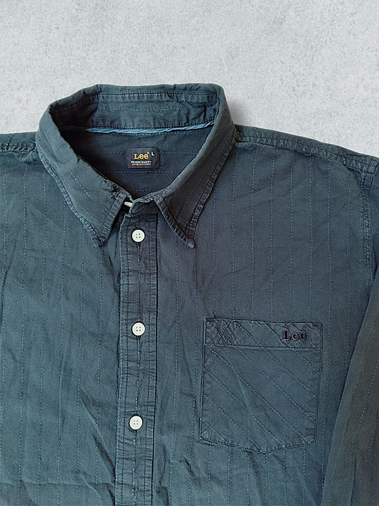 Lee Black Long Sleeve Shirt with Striped Stitching