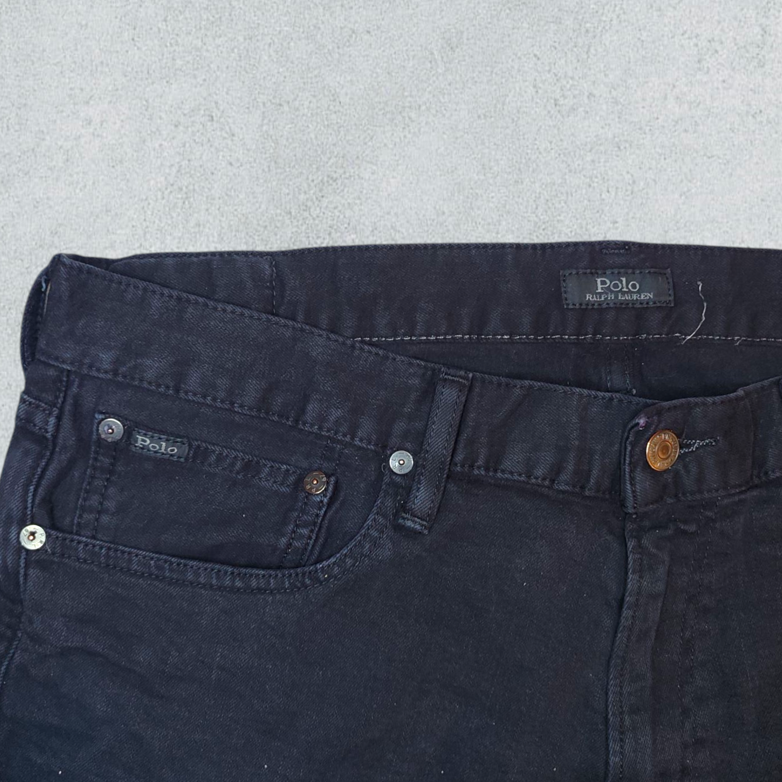 Vintage Ralph Lauren Mens Straight Leg Jeans Black - NABE vintage