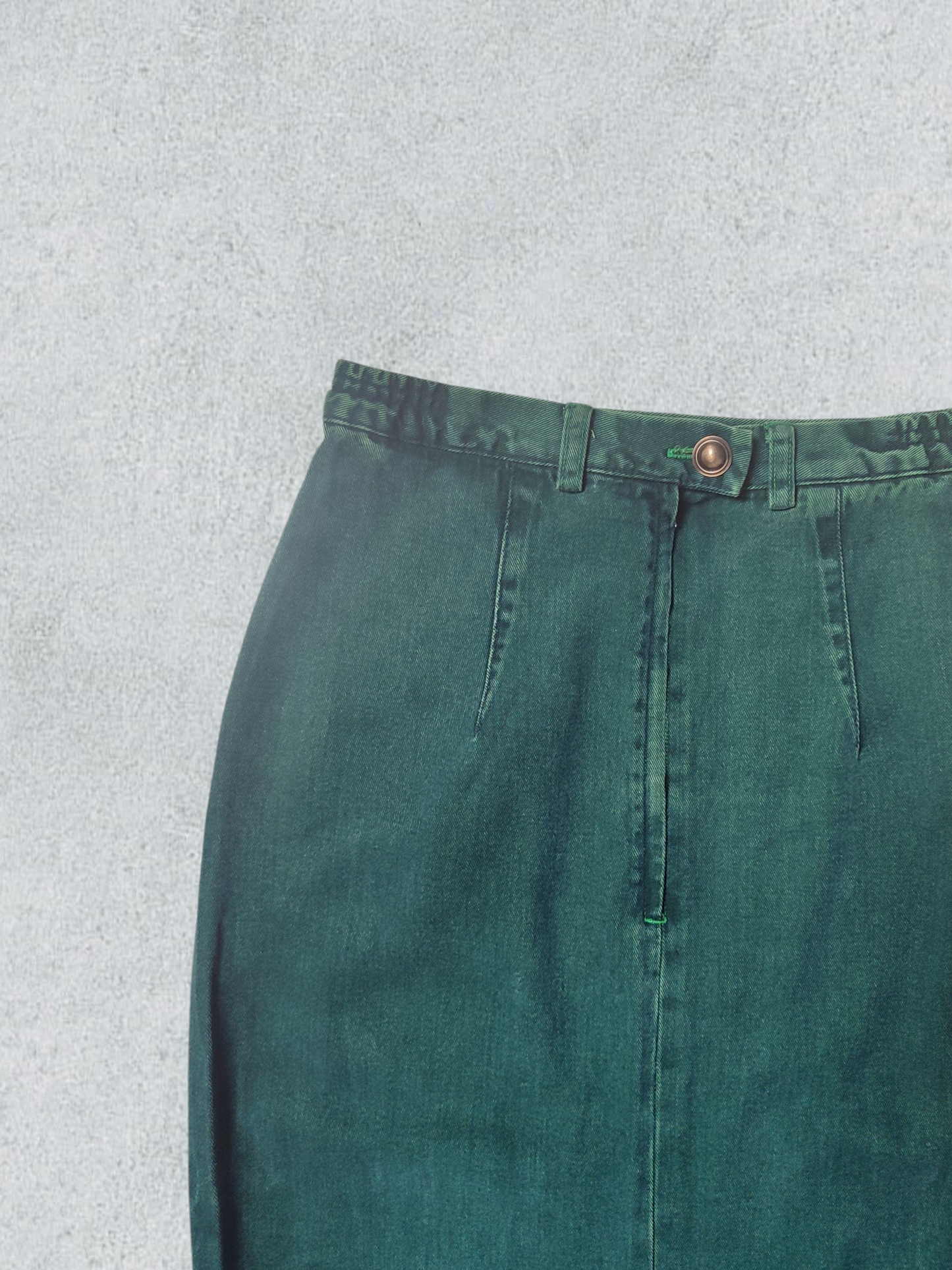 Long Dark Green Skirt With Slit