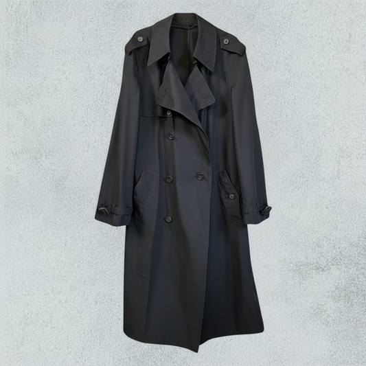 Black Rikson Trench Coat Regular   Vintage Outerwear For Women
