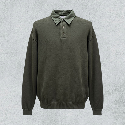 Dark Green Shirt-Neck Sweater