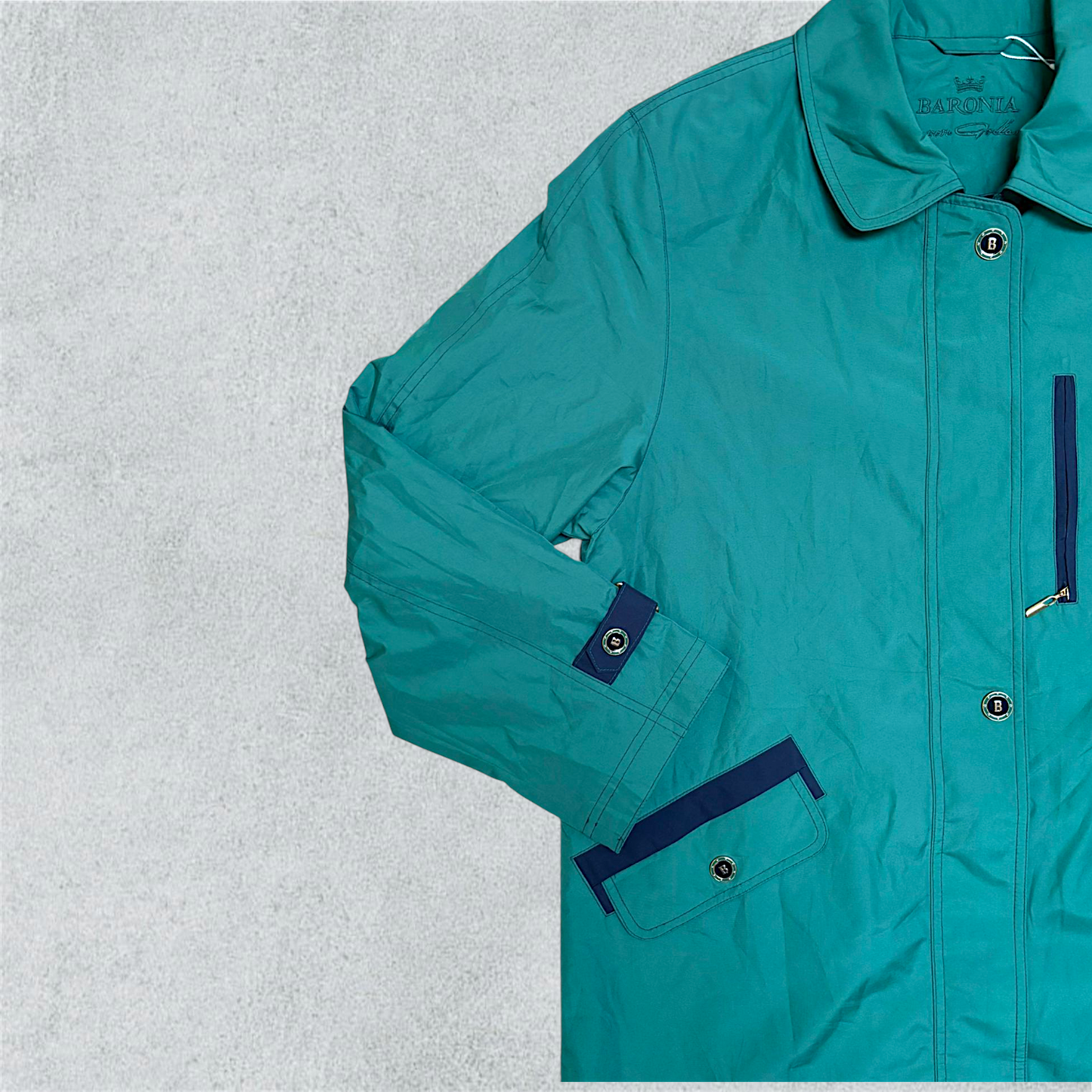 Aqua Green Windbreaker Baronia With Dark Blue Details