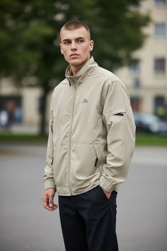 Kappa Beige Jacket Coat Zipper Jacket
