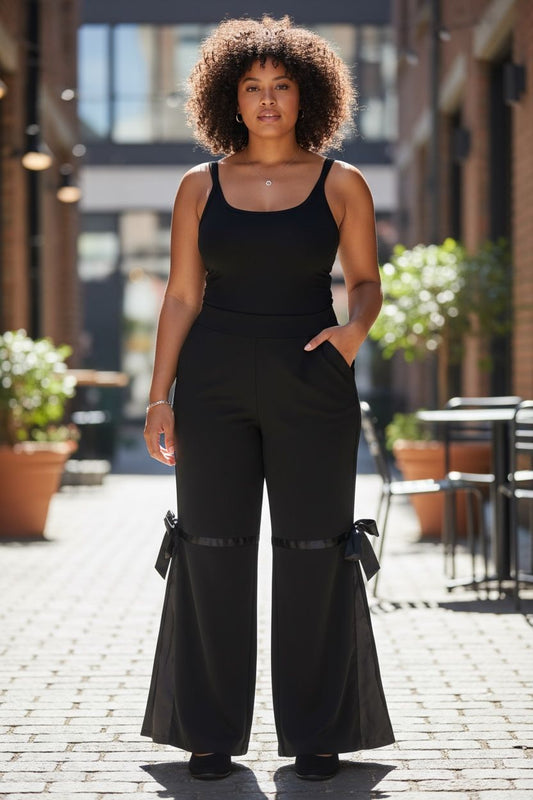 Black Pant With Bow Tie