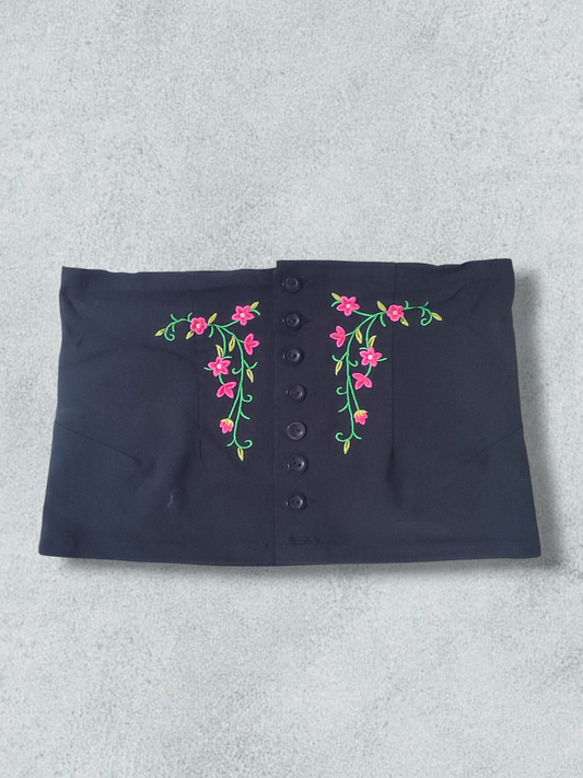 Black Corset With Floral Pattern