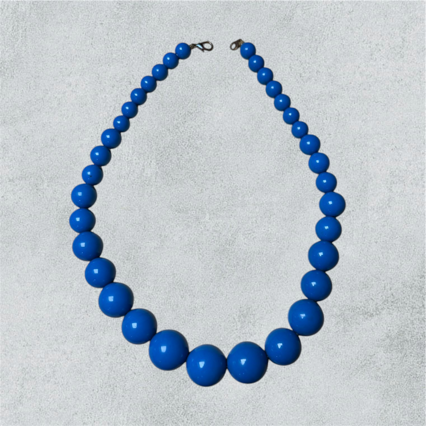 Bright Blue Beaded Choker Necklace