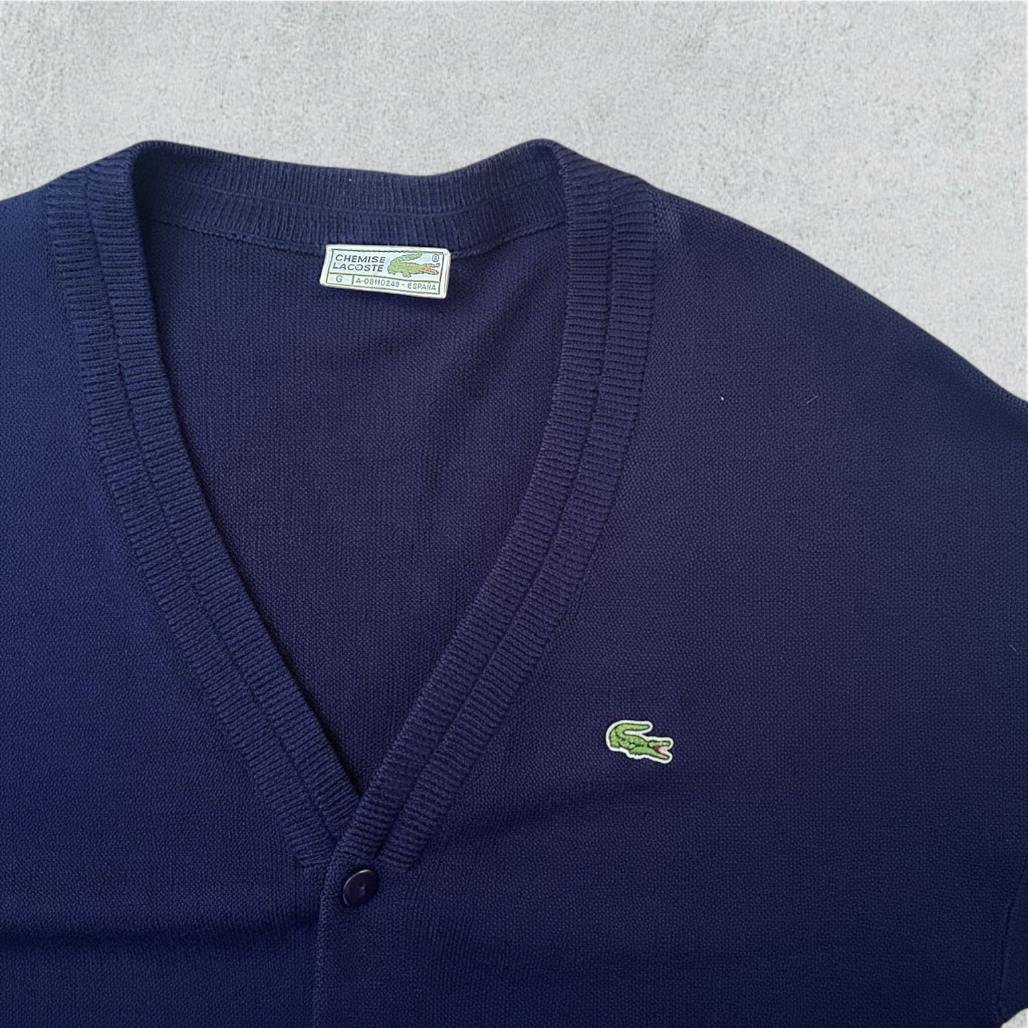 90’s Lacoste 100% Acrylic Blue Cardigan Vintage