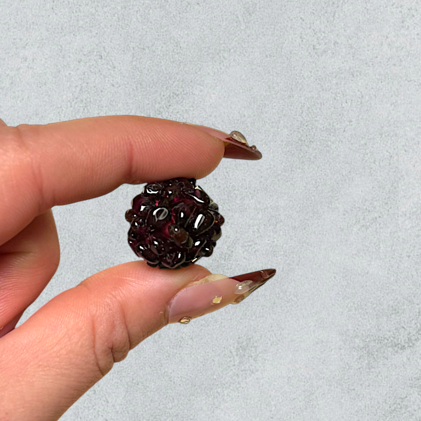 Dark Red Crystal Cluster Flower Earrings With Clip Closure
