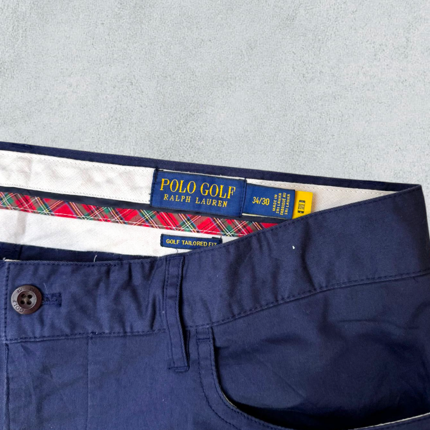 Ralph Lauren Tailored Fit Pants Stretch Navy Blue Chino - NABE vintage