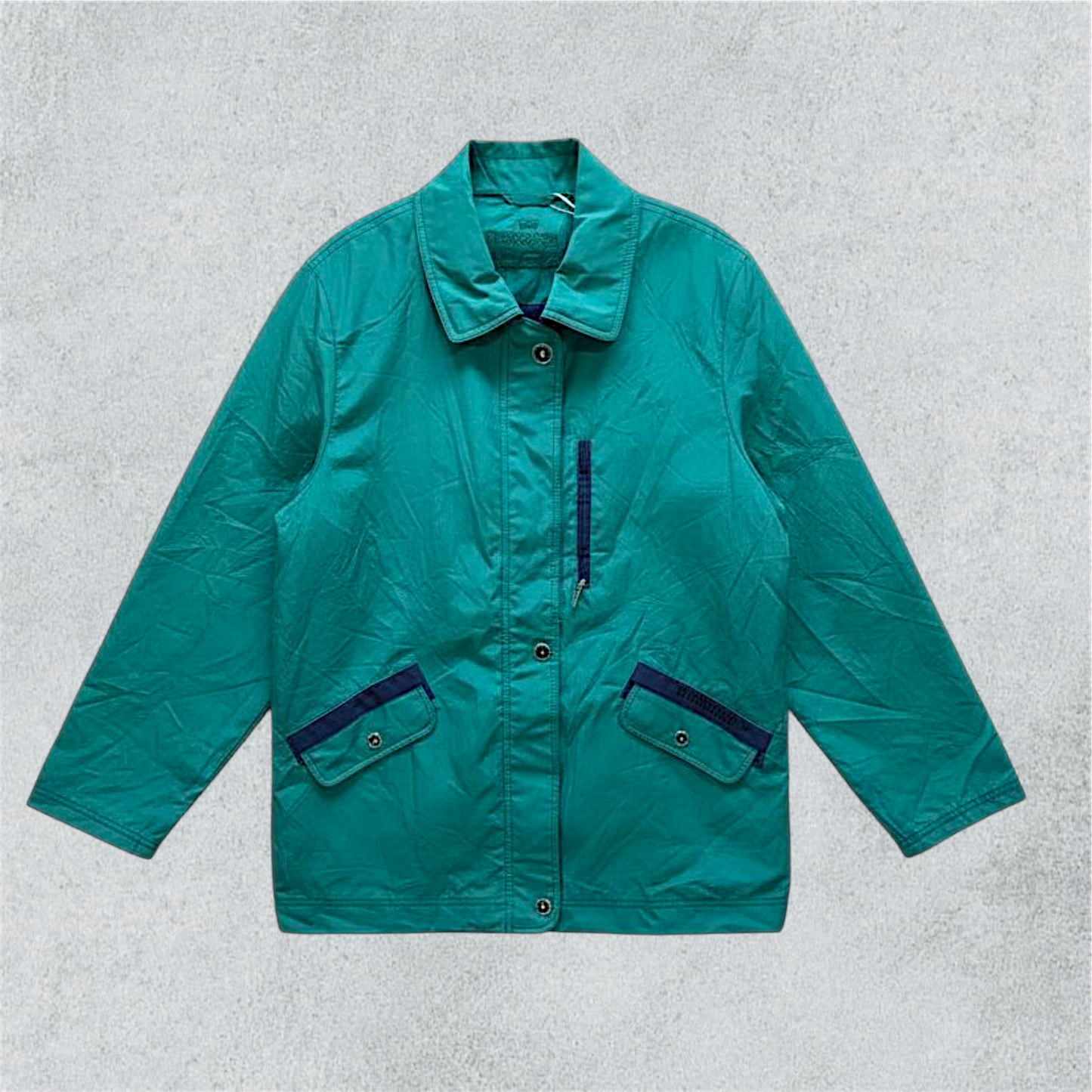 Aqua Green Windbreaker Baronia With Dark Blue Details