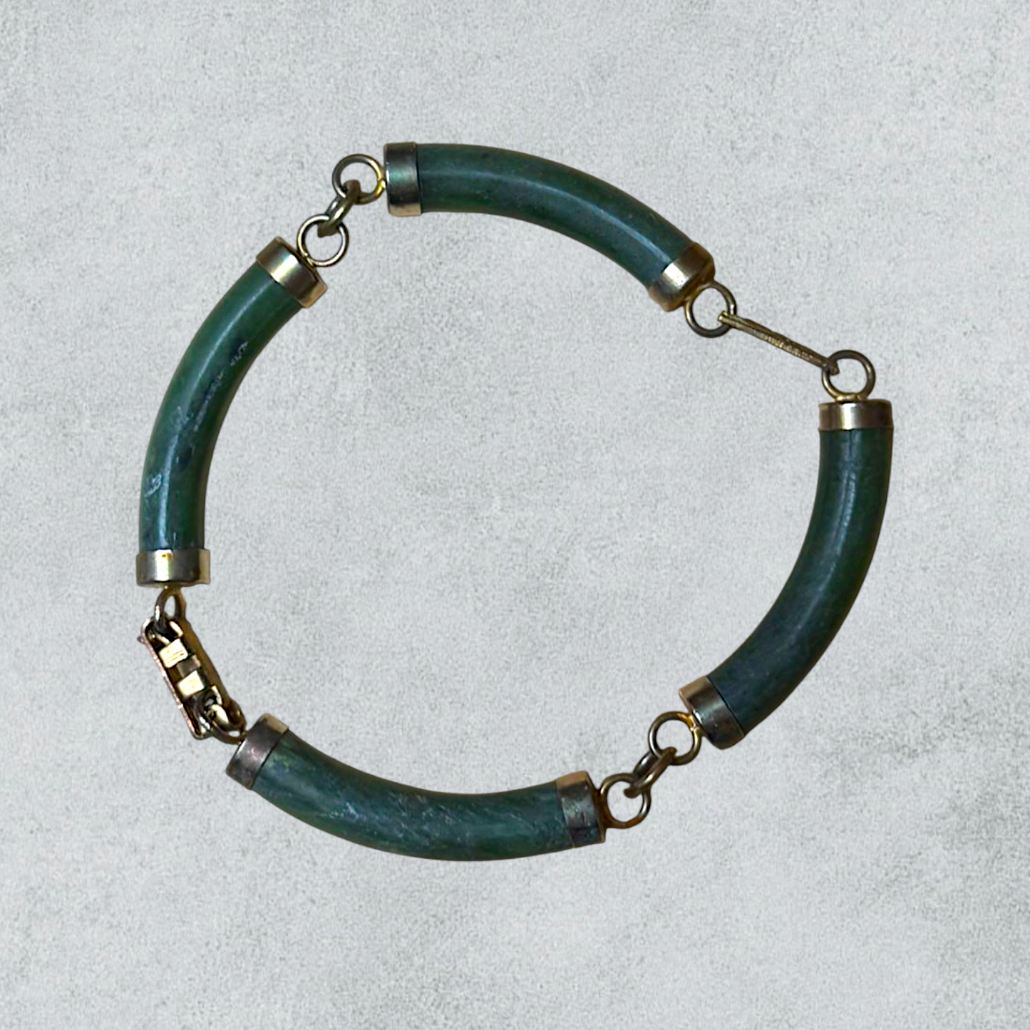 MATY Vintage Bracelet In Green Jade And Gold