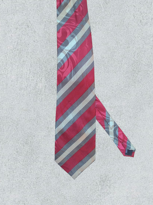 Striped Tie With A Fancy Design