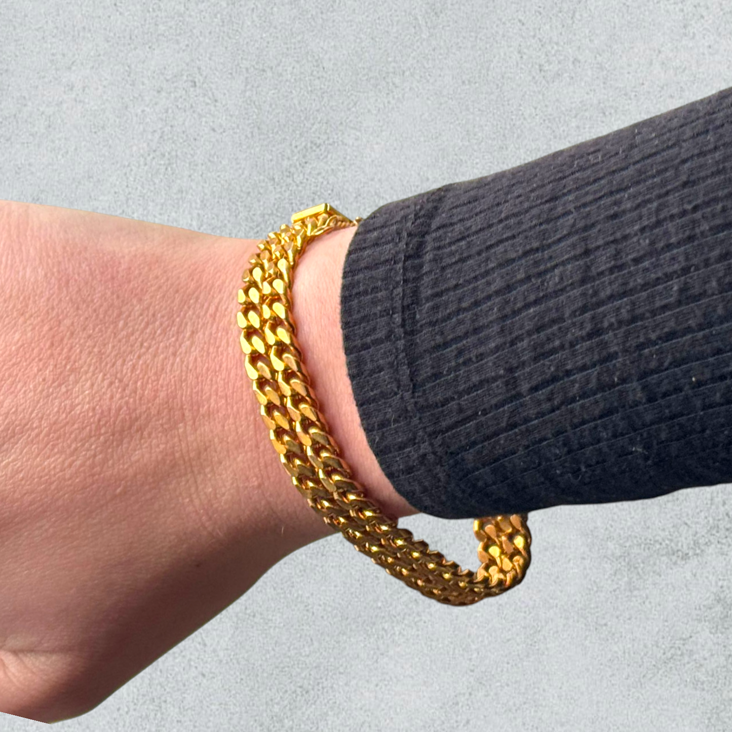 Gold Gourmette Link Bracelet