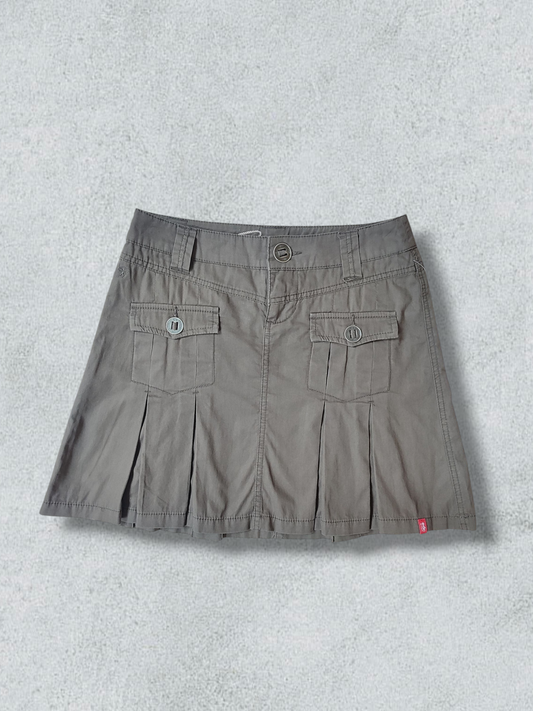 Skirt Flare Kaki With Pockets