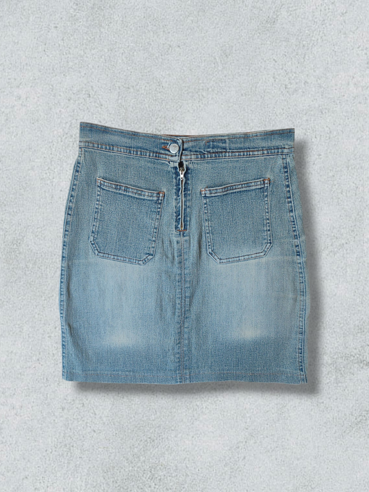 Denim Skirt Stone Washed Elastic