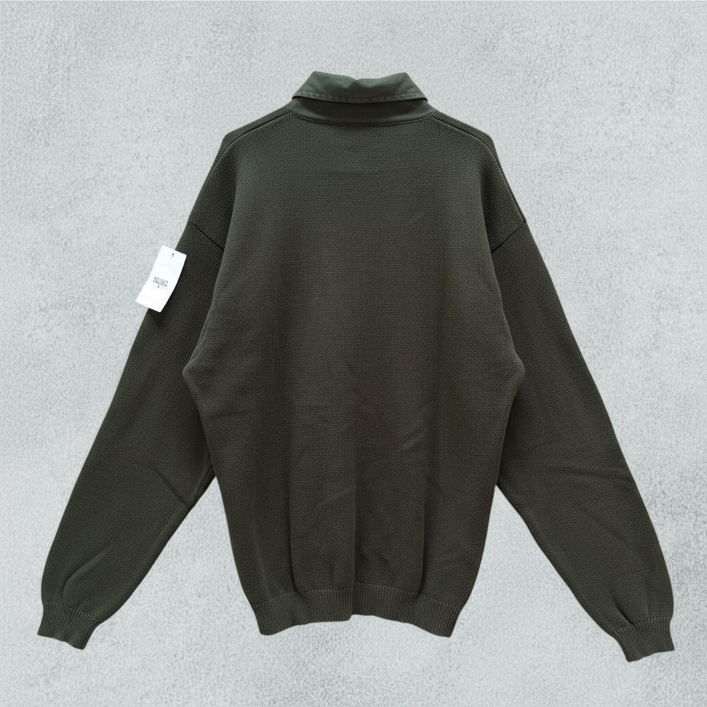 Dark Green Shirt-Neck Sweater