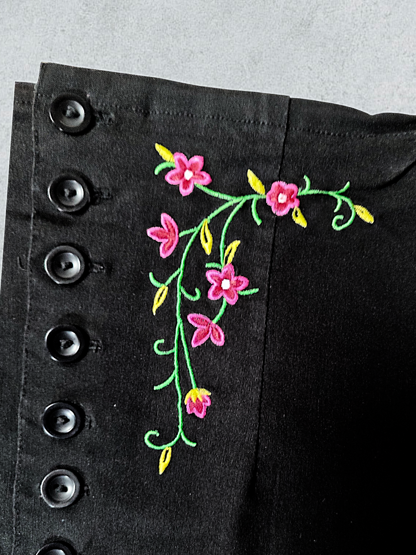 Black Corset With Floral Pattern