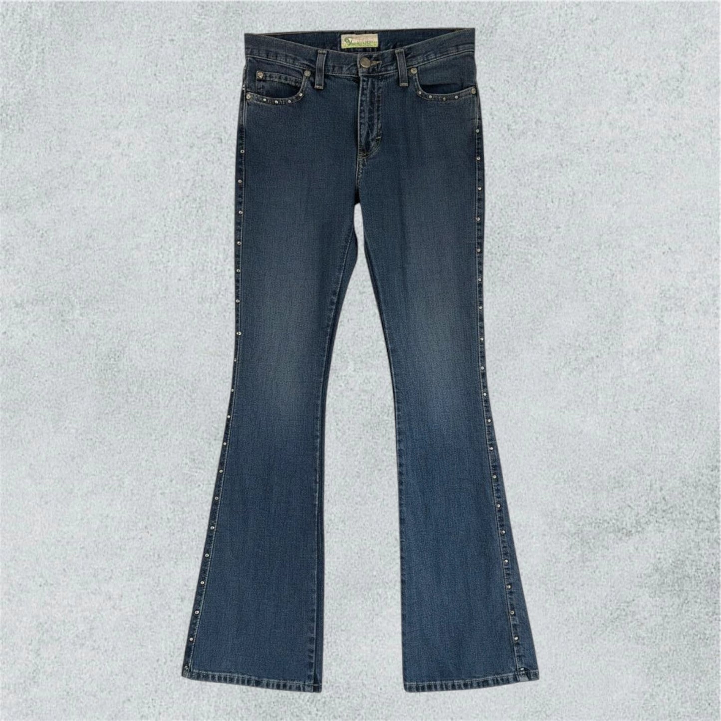 Flared Jeans Decorated With Studs