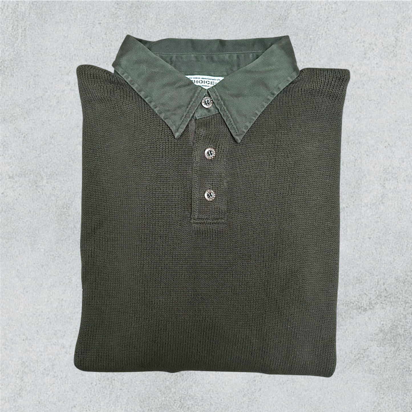 Dark Green Shirt-Neck Sweater