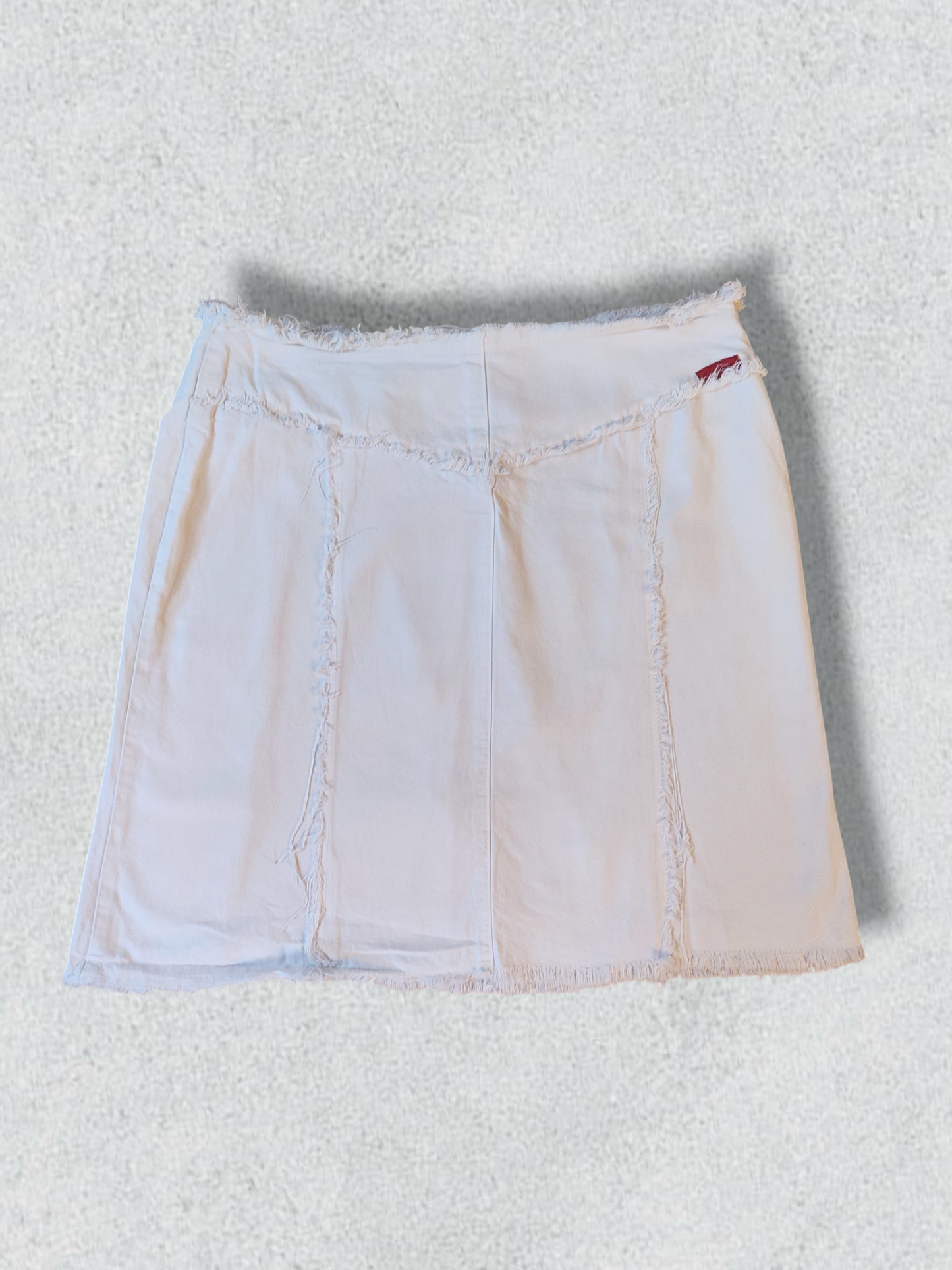 White Skirt With Lace-Up Detail With Silver Studs