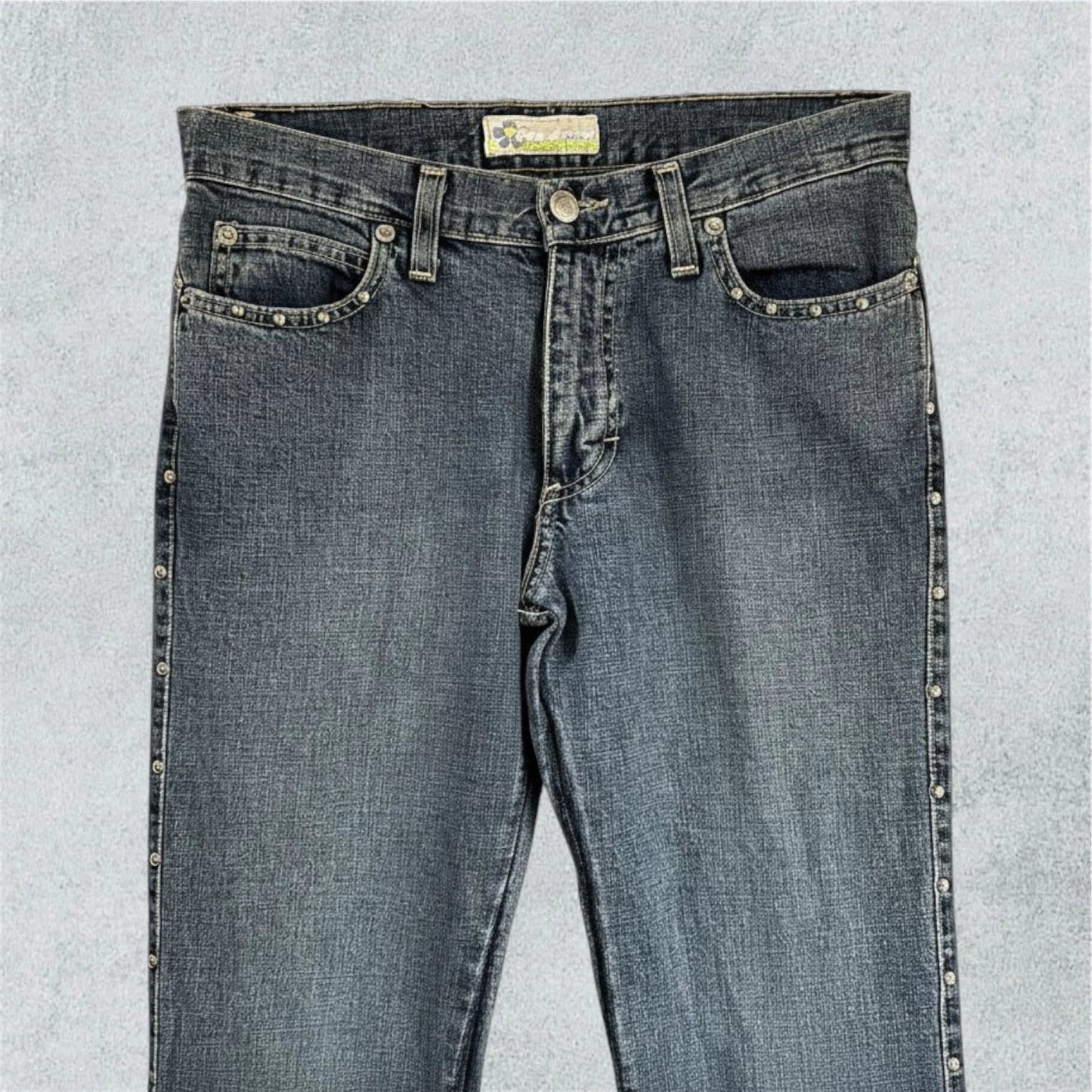 Flared Jeans Decorated With Studs