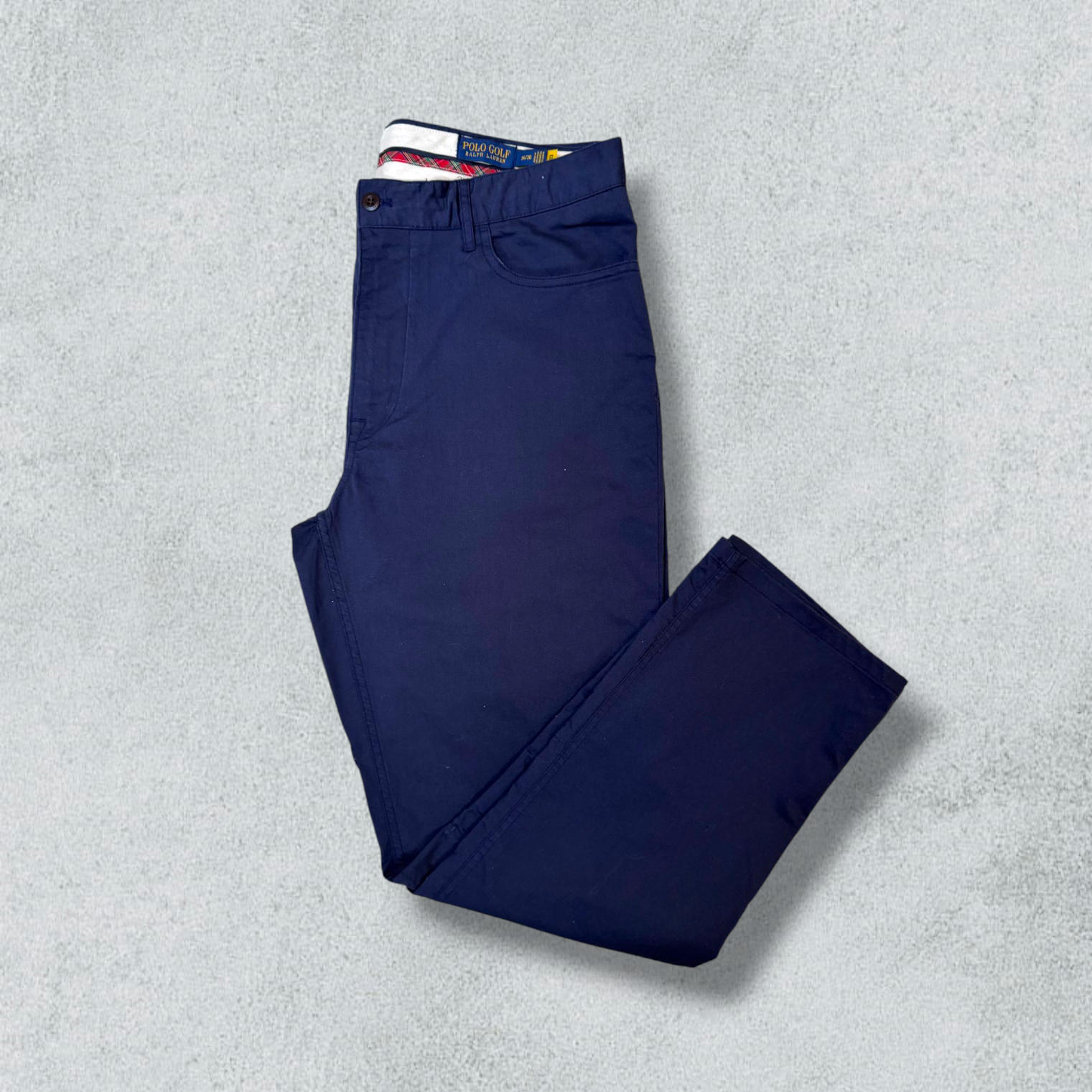 Ralph Lauren Tailored Fit Pants Stretch Navy Blue Chino - NABE vintage