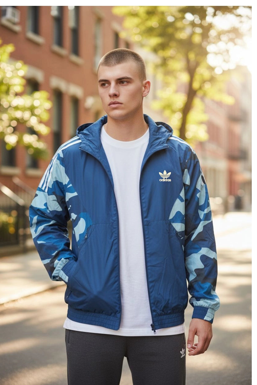 Vintage Adidas Originals camouflage windbreaker jacket