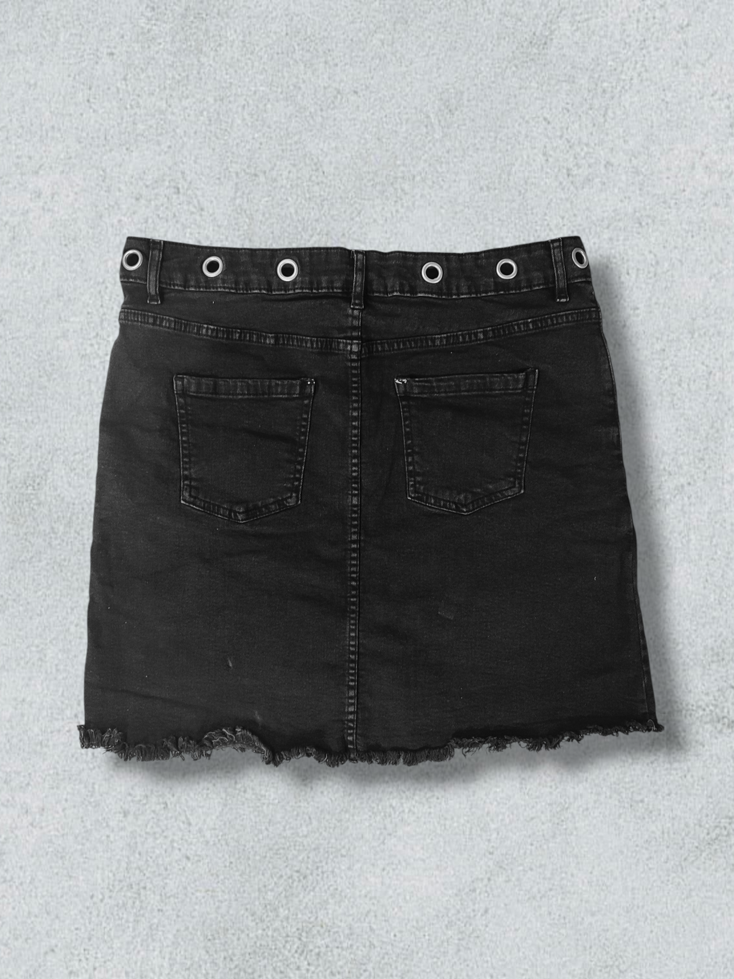 Black Denim Skirt With Silver Studs