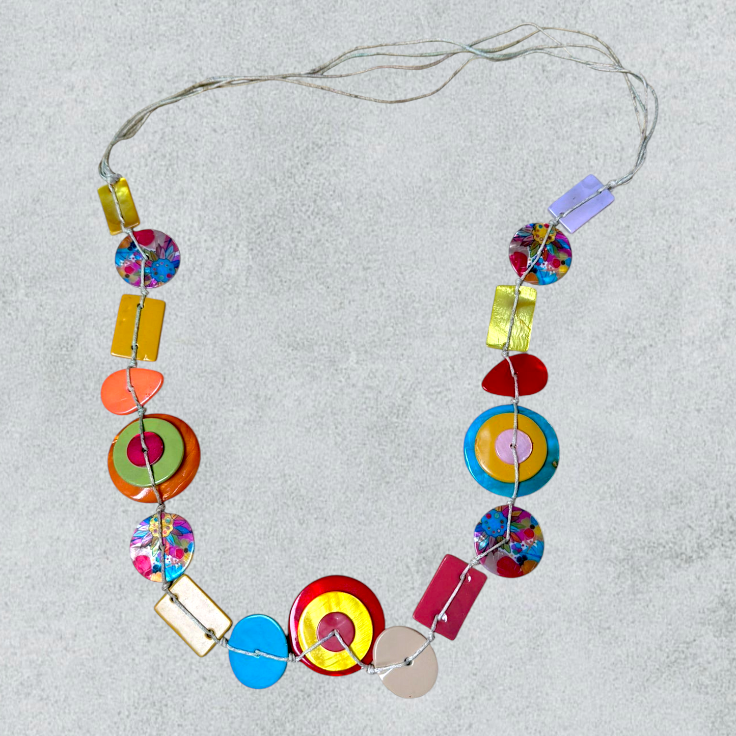 Colorful Geometric Resin Necklace