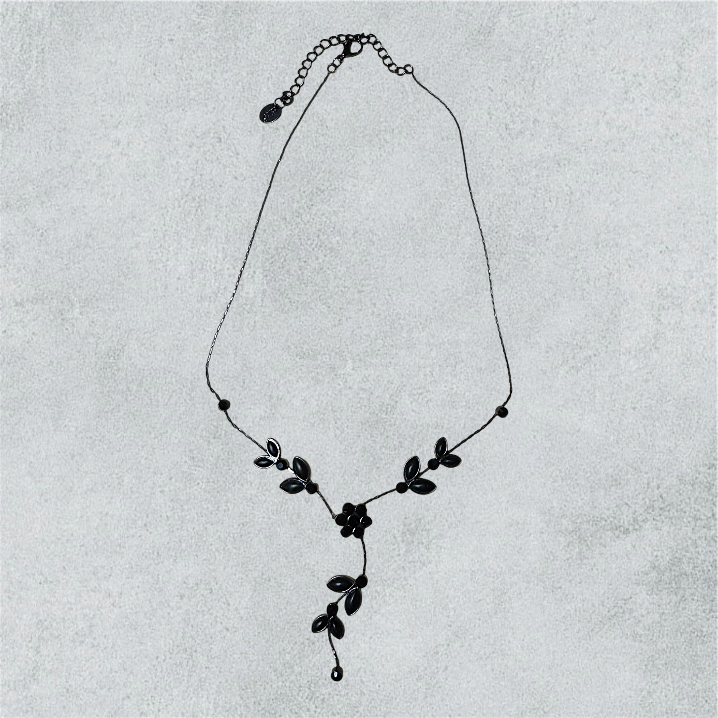 Black Leaf Drop Necklace