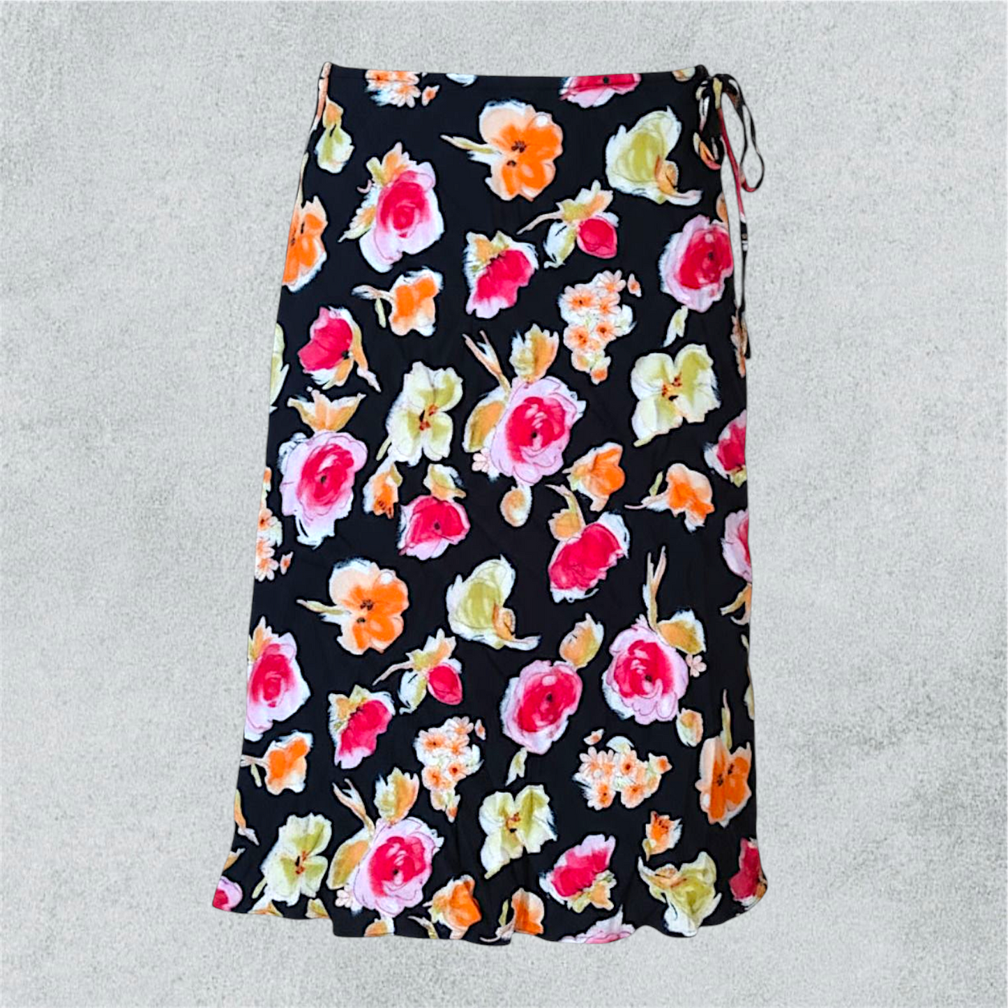 Floral Print Black Midi Skirt Of Joachim Boss