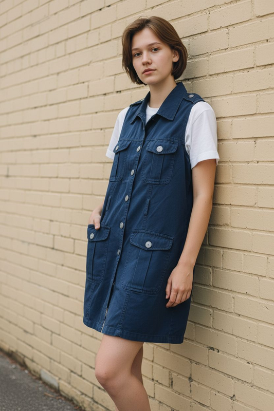 Utility Safari Vest Dress